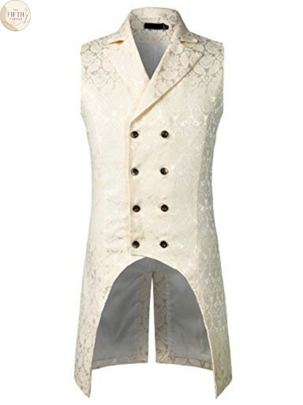Mens Gothic Steampunk Vest Brocade Jacquard Slim Fit Waistcoat